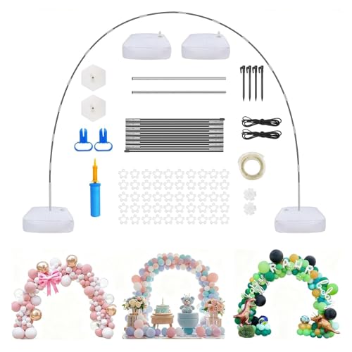 Balloons Garland Arch Kit with Stand, 3x2.7m(LxH) Adjustable Balloon Arch Frame with Base for Wedding, Birthday, Baby Shower Party Supplies, Graduation, Halloween, Christmas, Easter Decorations, White
