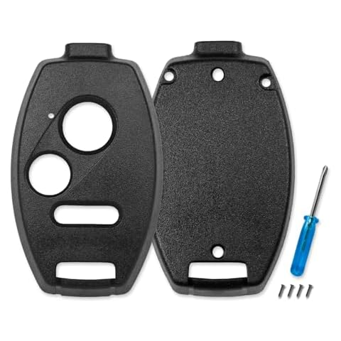 Cutting NOT Required for Honda Key Fob Cover Shell for Civic Accord CRV Pilot Element - Custom Fit Durable Design Easy Installation by StandardAutoPart (3 Button) (Rugged Design) Cover