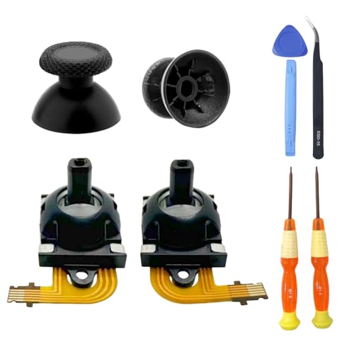 Hzxkqmil Ersatz-Analog-Joysticks für PlayStation Portal Remote Player, Linker/Rechter Joystick Thumbstick Zubehör + Daumen Griffe mit Reparaturset für PS Portal-Konsole