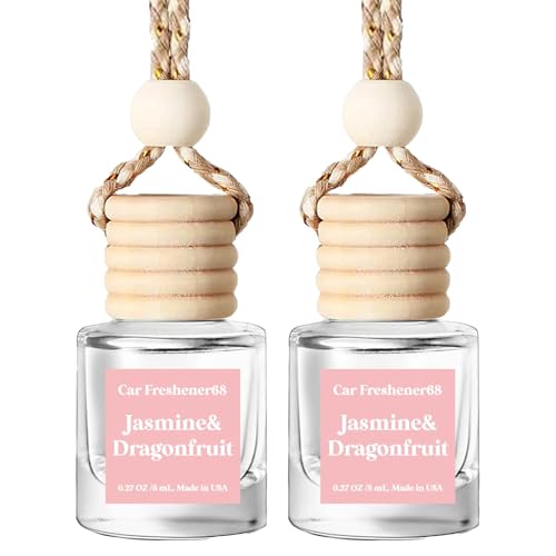 C Classy Car Air Freshener Hanging 2 Pack, Jasmine Essential Oil Diffuser for Cars, Long-Lasting Fragrance, Cute Car Accessories, C ar Fresheners for Women & Men Gift, Made in USA