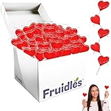 Fruidles Valentine's Heart Lollipops Candy, Red Heart Shaped Hard Candy Lollipop Suckers, Individually Wrapped, 12g Lollipop (5 Pounds (Bulk))