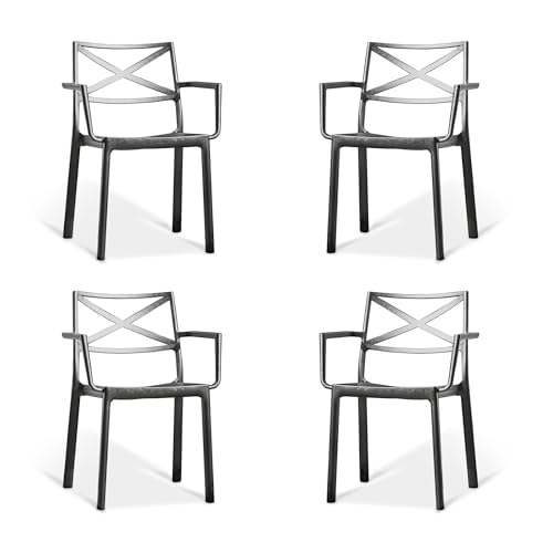 Keter Set x 4 Sillas de Exterior de jardín Metalix 60x53x81 cm