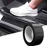 Protetor de Soleira Automotiva em Fibra de Carbono, 4m X 15cm Adesivo de Proteção para Porta do Carro