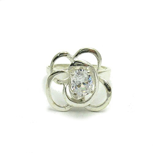 Bague en argent 925 avec zircone cubique 8x6mm pour femme