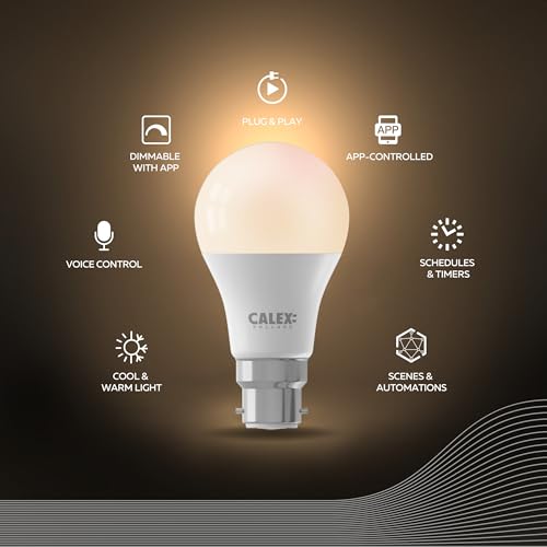 CALEX - Smart LED Bulb Bayonet B22, 6-Pack, WiFi LED A60 Bulb, Warm White Light, App and Works with Amazon Alexa and Google Home, 9.4W - Image 3