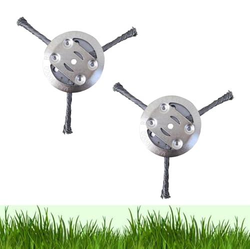 2 PCS 6 Inches Steel Wire Grass Trimmer Head, Universal Steel Wire Trimmer Head for Weed Eater for Electric Battery Powered Cordless String Trimmer, Weed Eater, Metal Weed Eater Blade (3 Blade)