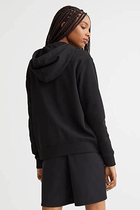 Image of Long Black Hoodie for Women Hooded Winter Wear Jacket