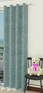 Fresh From Loom Jute Curtains Eyelet Long Door Curtain(9feet, Light Green) - Set of 2