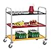 Royal Catering Carrello Portavivande Carrello di Servizio Carrello Cucina RCSW 3C (Capacità 150 kg, Distanza tra i ripiani 28 cm, Protezione bordi, Acciaio inossidabile)
