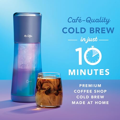 Image of Mr. Coffee Express Cold Brew Coffee Maker, 10-Minute Cold Brew Coffee Machine, Indigo