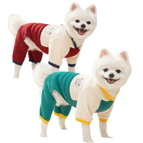Mayoii Dog Fleece Jumper 2 Pack Winter Hoodie for Puppies Ch