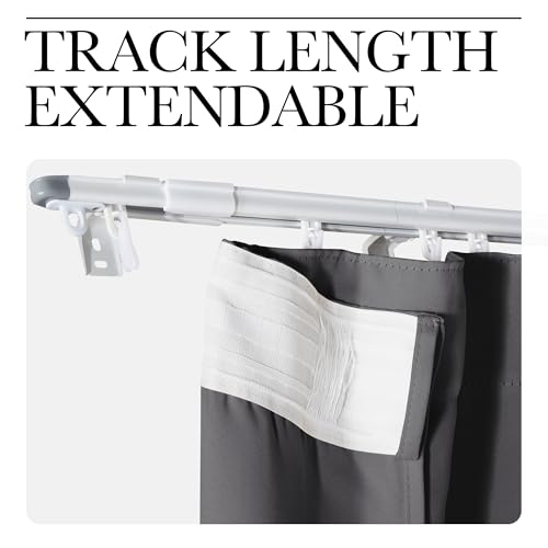 NICETOWN Sliding Door Curtain with Adjustable Ceiling Track, W100 Room Divider Curtain for Living Room/Office/Hospital Privacy, No Light Leakage Drape Easy Installation, 1 Panel, W100 xL96, Dove Grey