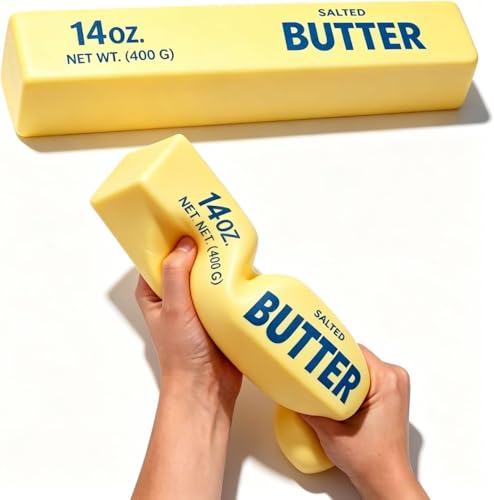 Butter Squishy XXL 25CM Giant Big Jumbo Squishy PU Butter Stick Realistische Butter Anti Stress Spielzeug Butter Sensorik Antistressbälle für Erwachsene Angstlinderung und Dekompression (#C)