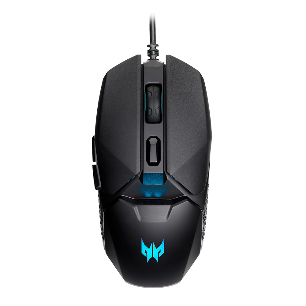 Predator Cestus 327 Multi-Grip Design Wired Gaming Mouse (8000 DPI/150 IPS/6 Buttons/5-level DPI Settings with 5 LED Color/ELAN OM36 Sensor/1000Hz Polling Rate) with 20M Click Lifespan, Black