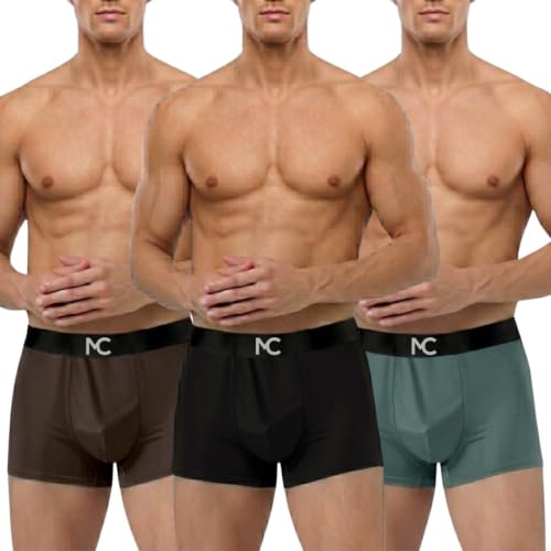 Image of Men's Microfiber Boxer Briefs for Men | Ultra Soft, Breathable, Moisture Wicking Stretch Trunks | Anti-Chafing Comfort | Elastic Waistband Pack of 3