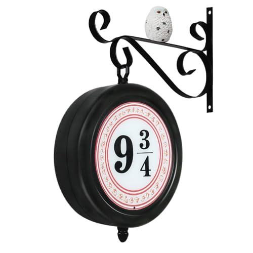Image of Halloween Decorations Platform 9 3/4 Sign, Only Decor, No Light and No Charged, Rotatable Wall Hanging Decor with Owl, Merican Movie Bedroom Decor, Christmas Gifts, Fan Gift, Kid Birthday Gift