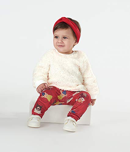 Conjunto Casaco de Pelo e Calça Estampada, Up Baby, Meninas, Bege, G