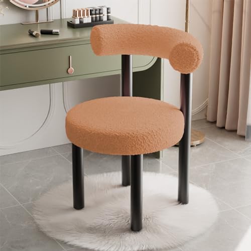 Modern Side Chair Vanity Chair with Metal Legs for Living Room/Dressing Room/Bedroom, Makeup Chair fith Back (Color : E)