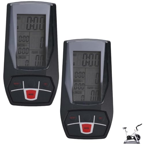 cuentakilometros Bici estatica, Cuentakilometros Bicicleta,Equipo de Gimnasio, Accesorios de Fitness con Seguimiento de Tiempo, Velocidad, calorías, Distancia (2 PCS)