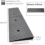 Loading-Ramps-Threshold-Ramp-Rubber-Curb-Ramps-Driveway-Curbside-Ramp-for-Loading-Dock-Sidewalk-Cars-Wheelchairs-Trucks-100cm-Length-Heavy-Duty-Kerb-Slope