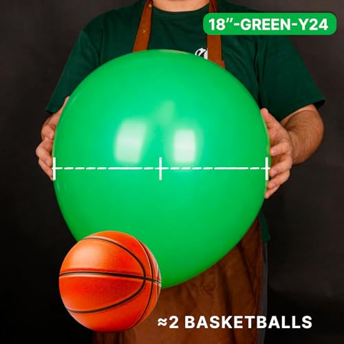 Image of PartyWoo Green Balloons 20pcs 18 Inch Green Latex Helium Balloons for Birthday Baby Shower Graduation Engagement Wedding Dinosaur Jungle Golf Football Baseball Theme Party Decorations Green-Y24