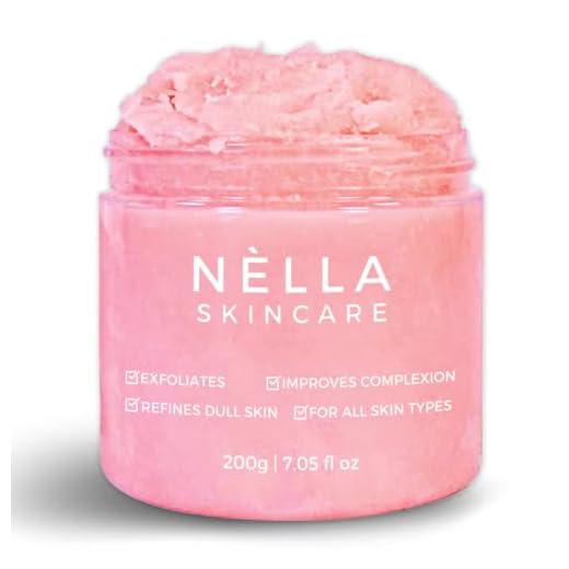 NELLA Razor & KP Bump Eraser Exfoliating Body Scrub 12% BHA + AHA Ingrown Hair Treatment | Strawberry Legs Exfoliator Scrubber for Body & Bikini Area 7oz