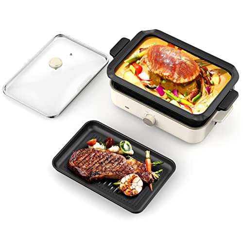 Poêle électrique multifonction 3 en 1 avec couvercle Passe au lave