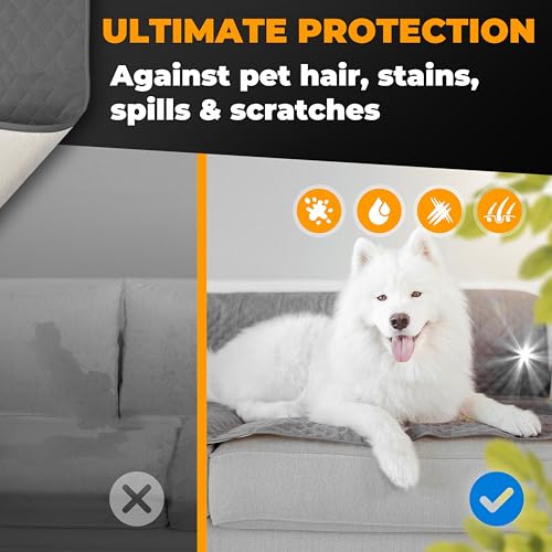 Waterproof Dog Blanket for Couch – Pet Hair Resistant Sofa Protector - Non Slip Dog Couch Cover - Washable Waterproof Pet Blanket for Sofa Bed Car - Reversible Dog Blanket for Couch Protection - Image 3