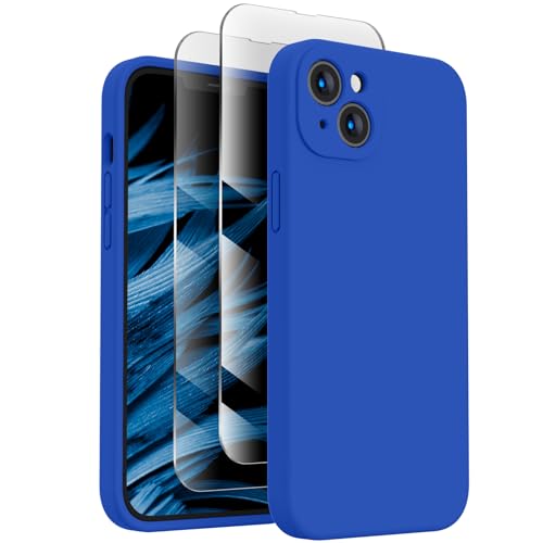 Image of FireNova Designed for iPhone 14 Case, Silicone Upgraded [Camera Protection] Phone Case, Soft Anti-Scratch Microfiber Lining Inside, 6.1 inch, Klein Blue