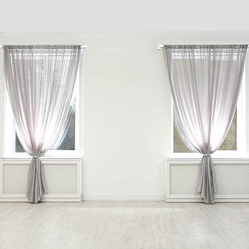 4 Pieces Extendable Curtain Rod Cupboard Bars Tensions Rod Adjustable Plastic Curtain Rod with 10 Pieces Self Adhesive Hooks for Home Bathroom Hotel Supply (23.6 to 37.4 Inch, White)