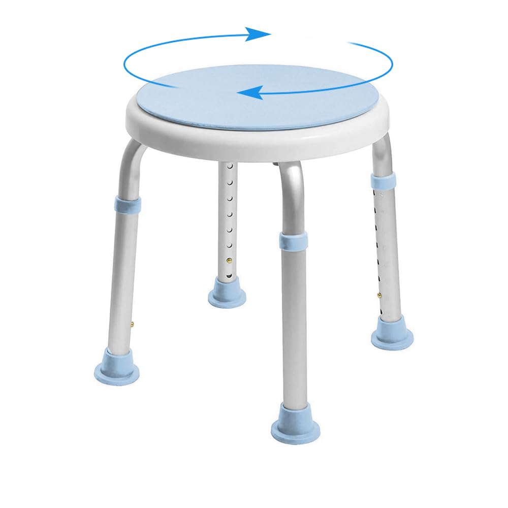 AZYAAXZM Chair for Bathroom 8 Height Adjustable Shower Chair for Elderly Bathtub Bench Swivel Regade Stool Non-Slip for Disability Pregnant Bath Shower Chair Supports 120 kg-image-34