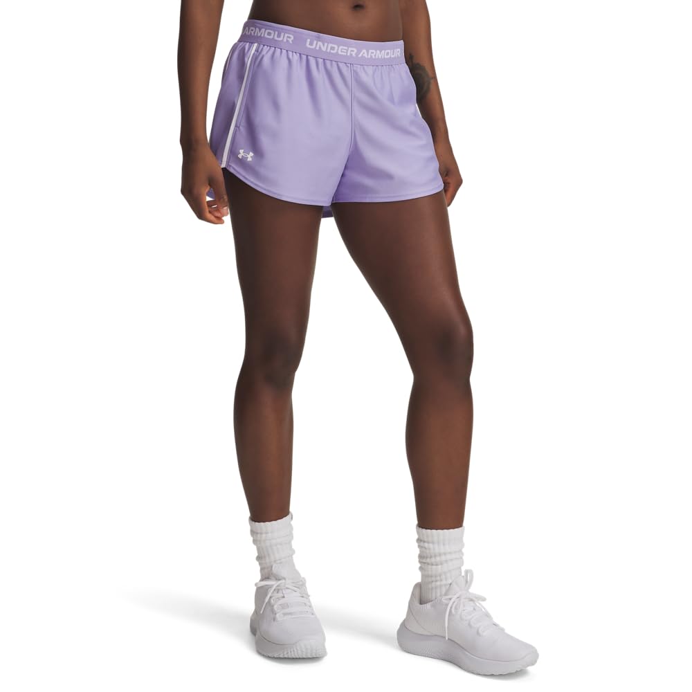 Under Armour Women's Tech Play Up Shorts, (538) Transparent / / White, L