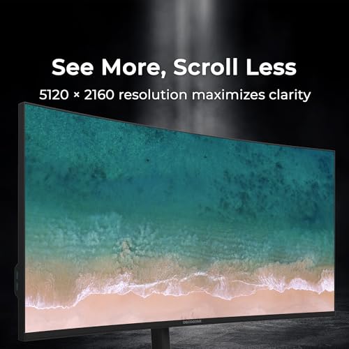 Image of Deco Gear 40 Curved 5K2K Nano IPS Monitor | 5120x2160 UltraWide 21:9 Display, 120 Hz Refresh | 65 W USB-C PD | HDR, Adaptive Sync | Built-in Speakers for Work