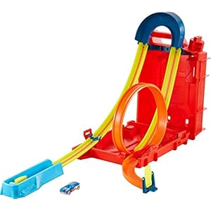 Hot Wheels Track Builder Unlimited Playset Fuel Can Stunt Box, 14 Component Parts & 1:64 Scale Toy Car