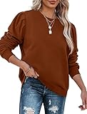 XIEERDUO Sweatshirt for Women Lightweight Tunic Sweaters Fall Outfits Fashion 2023 Caramel XXL