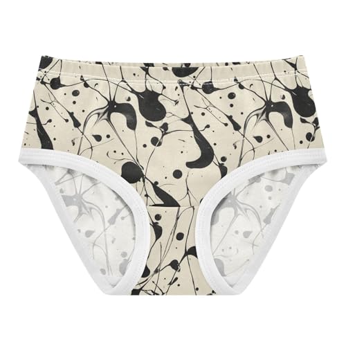 Girls Underwear Soft Cotton Black White Stripes Kids Panties in Sizes 2/3t, 4t, 5t, 6 and 8