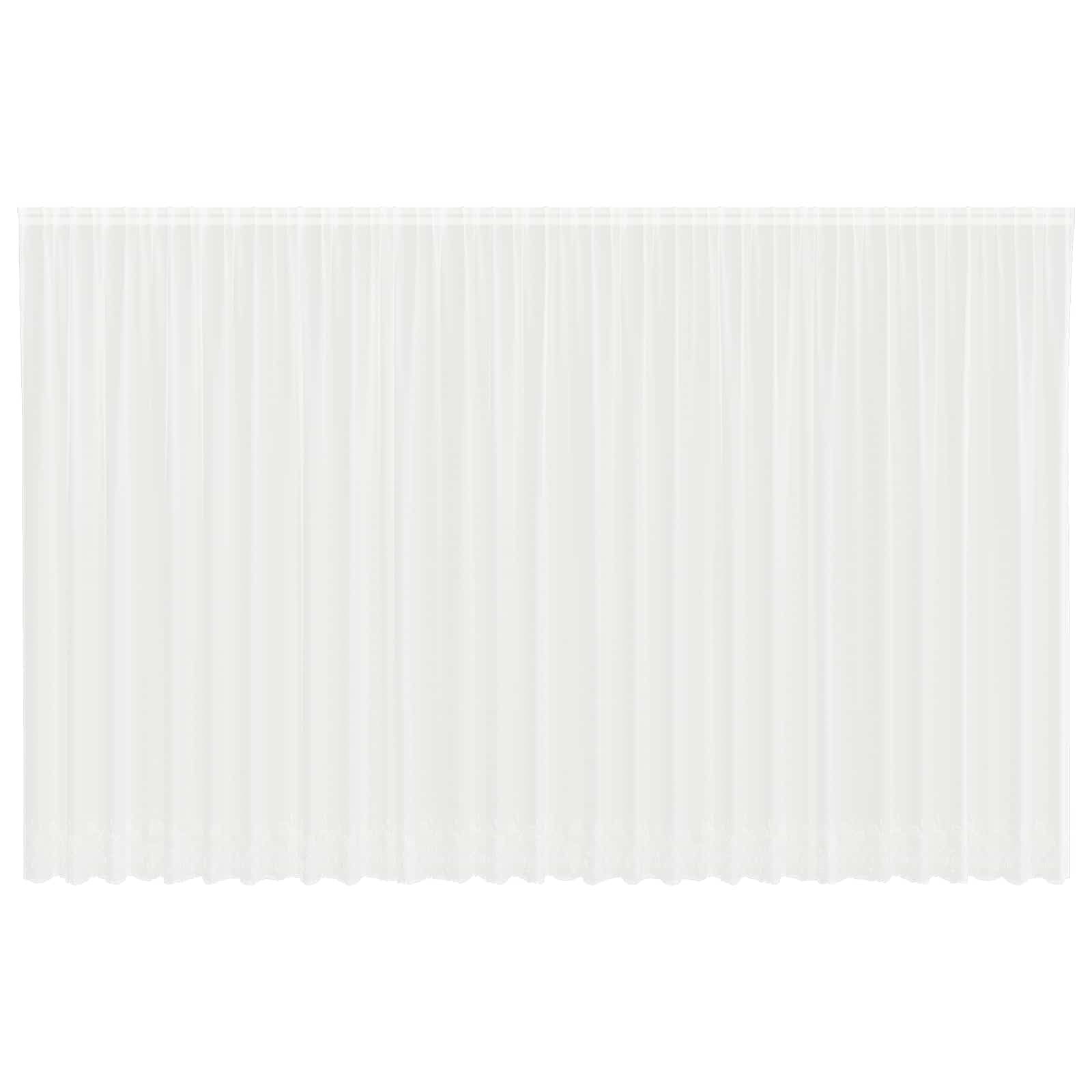 Cortina de encaje blanco floral 300 x 750 cm, cortina de poliéster transparente, protección visual para salón y dormitorio, decoración moderna para ventanas con 4 opciones de montaje