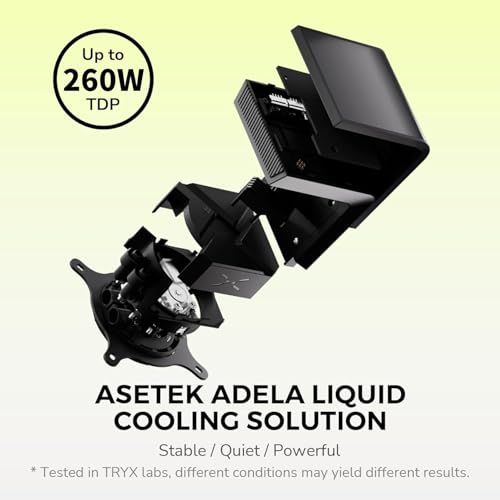 TRYX Panorama SE 240 ARGB 240mm AIO Rotatable 6.67'' AMOLED Curved Screen 3D Anamorphic Effect Customizable AIO Cooler 240mm Asetek Adela Pump 260w TDP ARGB Fan Intel LGA 1851/1700 AMD AM5/AM4