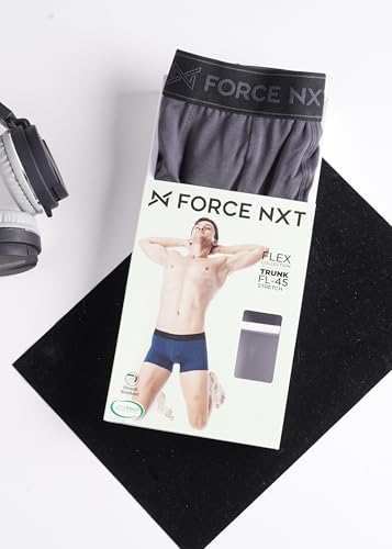 Image of Force NXT Men's Super Combed Cotton Elastane Stretch Fabric Solid Trunk | Ultra Soft and Durable Waistband for Daily Uses | Label Free Outer Elastic Underwear for Men