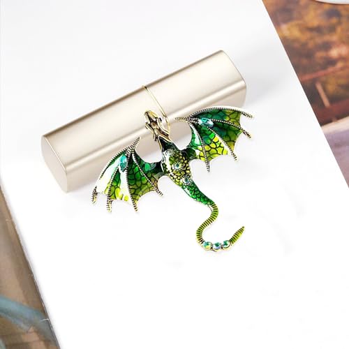 Image of Vintage Punk Dragon Animal Brooch - Domineering Flying Dragon Personality Clothing Accessories for Men and Women