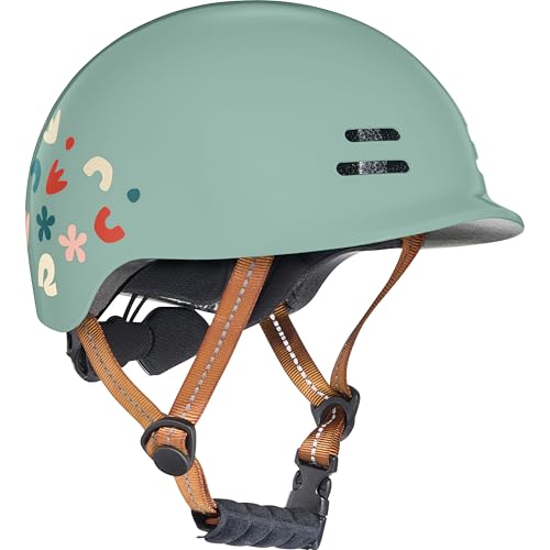 Retrospec Remi Kids Bike Helmet with Built-in Sun Visor - Adjustable Youth & Toddler Safety Gear for Cycling Skating & Scooters - 11 Air Vents Washable Padding & Reflective Straps
