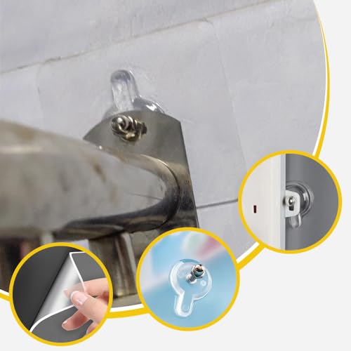 Image of ROWPOZ 2025 Upgraded Drill Free Adhesive Hooks, 20PCS Picture Hangers Without Nails Wall Hooks for Hanging Adhesive Wall Mount Screw Hook, Hang On Wall Without Nails for Kitchen, Bathroom, Home