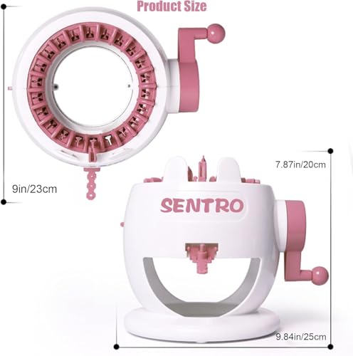 Image of SENTRO 22 Needles Knitting Machine with Electric Adapter, Knitting Board Rotating Double Loom with Crank Handle Adapter Hex Steel Bit for Automatic Knit