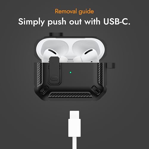 Image of Compatible for AirPods Pro 3 Case (2025), Military Grade Airpods pro 3rd Generation Case, Compatible with MagSafe, Drop Proof Lock, Easy Open, Black