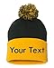 INK STITCH Sp15 Pom Pom Customized Custom Beanies - 28 Colors (Black/Gold)