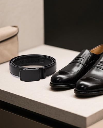 Image of CHAOREN Mens Dress Belt - Mens Ratchet Belt Leather for Dress Pant - Micro Adjustable Belts Fit Everywhere