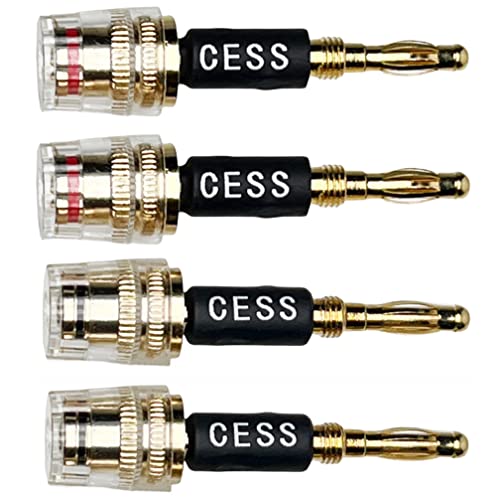 CNCESS Banana Plug Connect to Spade Fork Plug Speaker Cable Adapter, 4 Pack