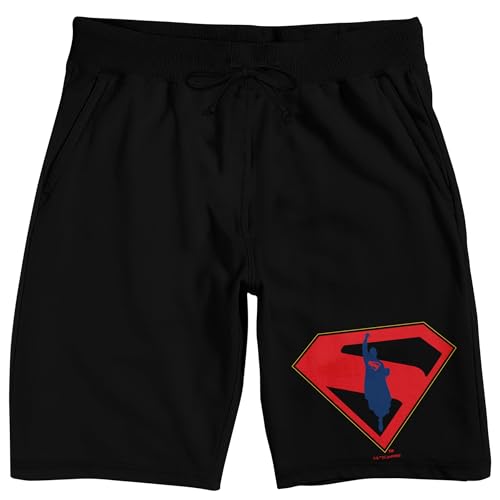 Superman 2025 Silhouette Logo Adult Black Sleep Pajama Shorts