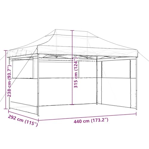Tente de fête pliable et cabine d'intimité contre le vent - 4