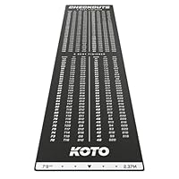 KOTO - Dartteppich Mit Abwurflinie Checkout Schwarz, 237x60cm Dartmatte, Mit Score-Indikation